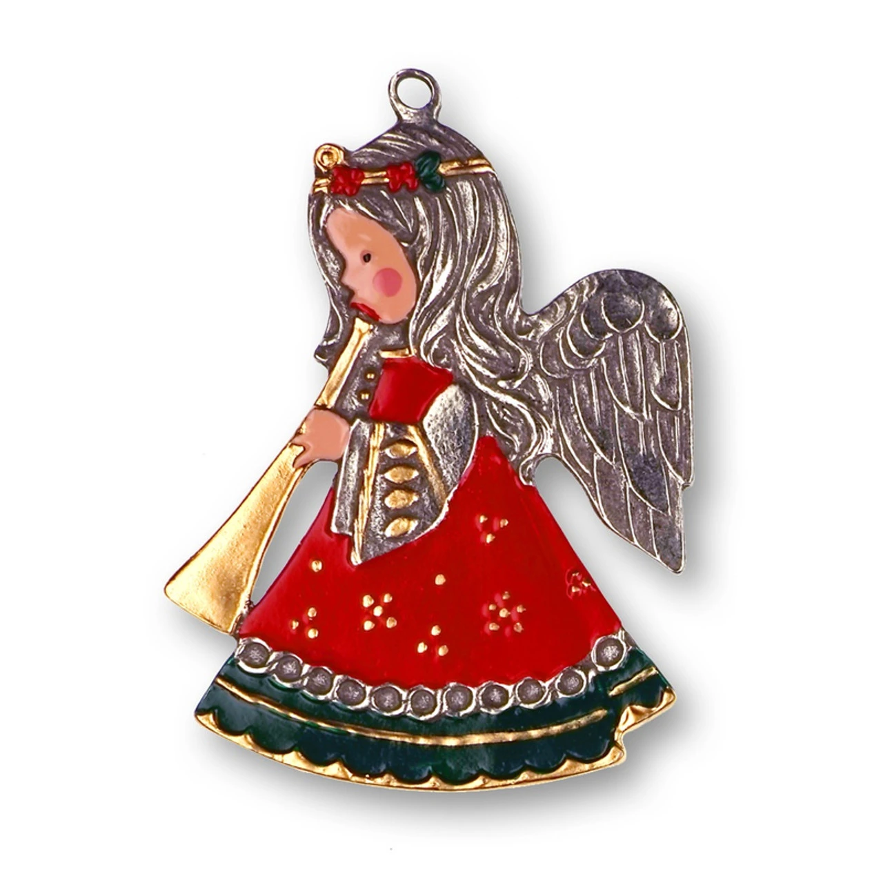 Christmas Angel With Horn German Pewter Christmas Ornament 1 Christmas Angel With Horn German Pewter Christmas Ornament