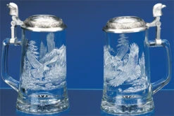 Bald Eagle Glass Beer Stein