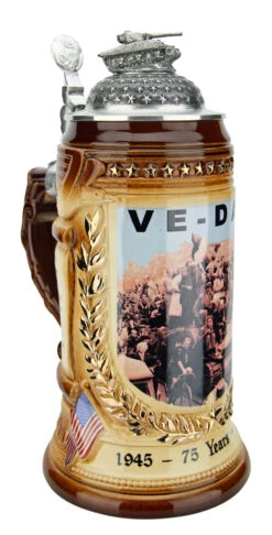 75 Years VE-Day Anniversary Beer Stein | Tank Lid 10 75 Years VE-Day Anniversary Beer Stein | Tank Lid -Zimmermann Shop 75 Years VE Day Anniversary Beer Stein Tank Lid LA SM 15623.1586801533