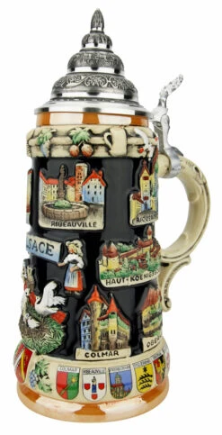 Alsace Souvenir Beer Stein 9 Alsace Souvenir Beer Stein -Zimmermann Shop Alsace Souvenir Beer Stein K309AL RA SM 95576.1649887120