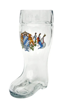 Bavaria Crest Glass Beer Boot 0.5 Liter -Zimmermann Shop Bavaria Crest Glass Beer Boot 0.5 Liter Angle SM 48863.1510242151