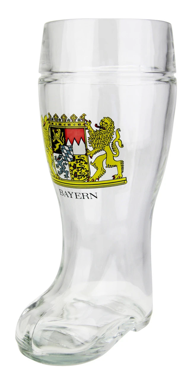 Bavaria Crest Glass Beer Boot 1 Liter