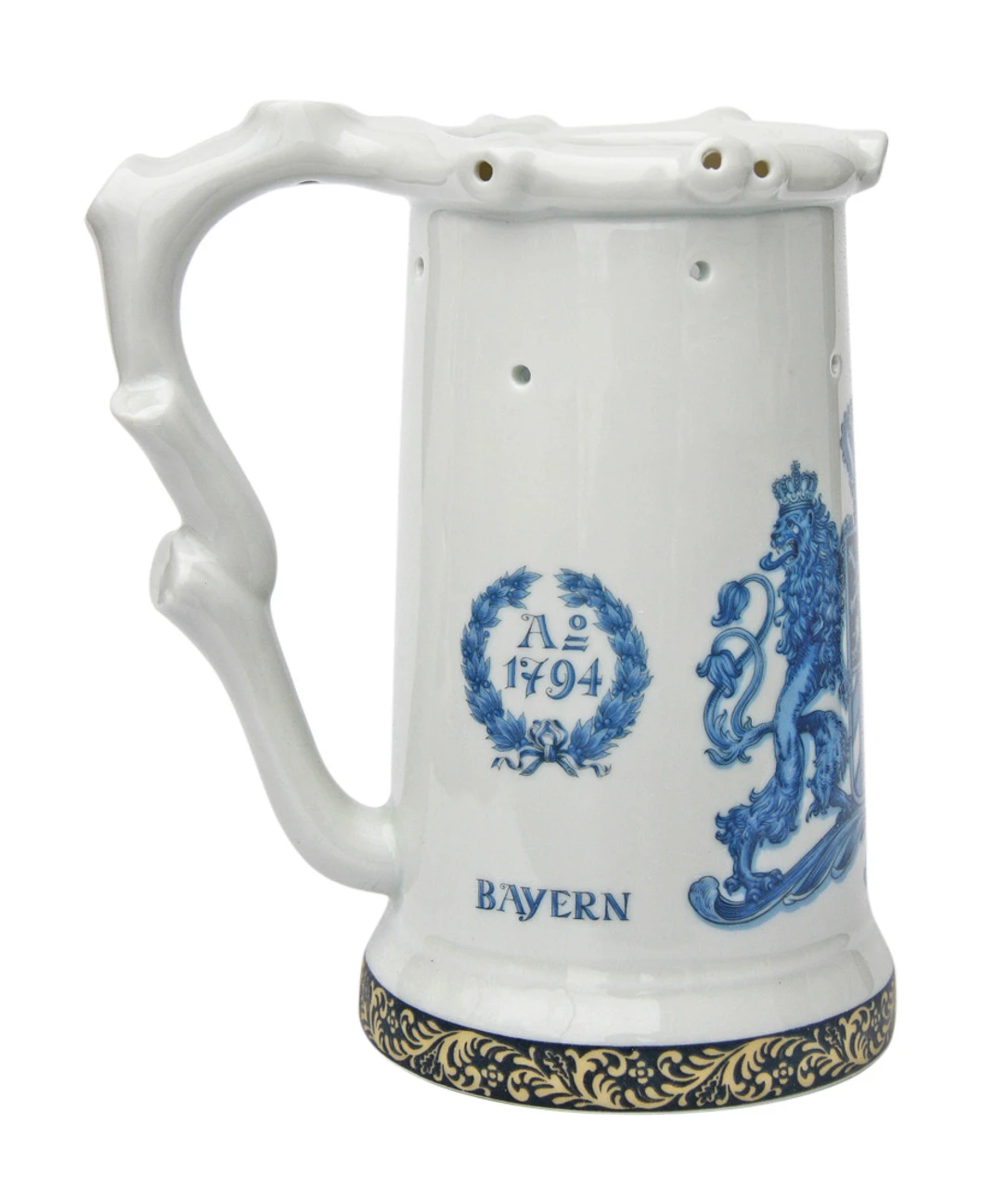 Zimmermann Bavaria Crest Porcelain Puzzle Beer Stein Blue - Image 3