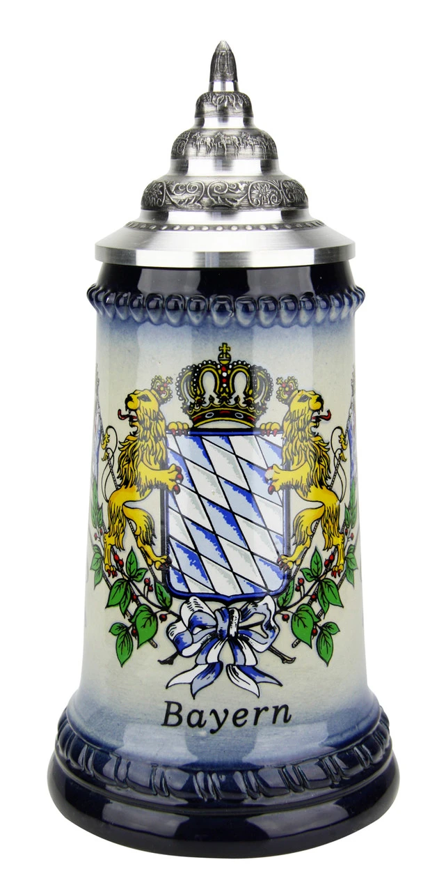 Bavarian Lions And Crown Coat Of Arms Beer Stein 2 Bavarian Lions And Crown Coat Of Arms Beer Stein - Image 2