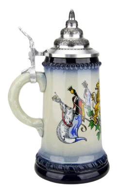 Bavarian Lions And Crown Coat Of Arms Beer Stein 7 Bavarian Lions And Crown Coat Of Arms Beer Stein -Zimmermann Shop Bavaria Lion Crest Beer Stein K451blB LS SM 83575.1489702227