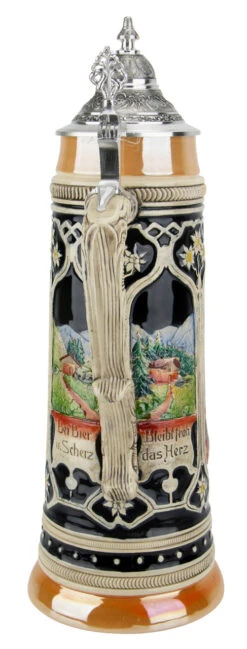 Bavarian Hunters Traditional Style 2 Liter Beer Stein 10 Bavarian Hunters Traditional Style 2 Liter Beer Stein -Zimmermann Shop Bavarian Hunters 2 Liter Beer Stein T0080204 4 Back SM 59811.1479049677