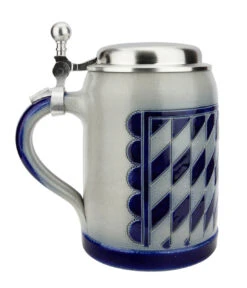 Bavarian Pattern 0.5 Liter Salt Glaze Stoneware Beer Stein -Zimmermann Shop Bavarian Pattern 0.5 Liter Salt Glaze Stoneware Beer Stein GM3005 LS SM 53398.1618262768
