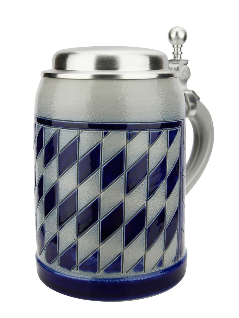 Bavarian Pattern 0.5 Liter Salt Glaze Stoneware Beer Stein - Image 2