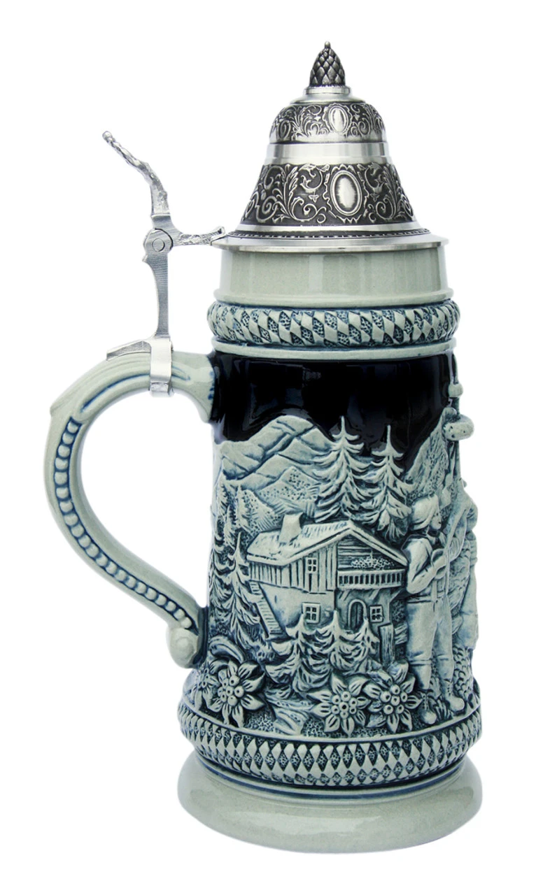 Bavarian Traditions Beer Stein Cobalt Blue 2 Bavarian Traditions Beer Stein Cobalt Blue - Image 2