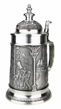 Bavarian Village Maypole Pewter Beer Stein -Zimmermann Shop Bavarian Village Maypole Pewter Beer Stein DN8545SDZ RA SM 17896.1541621537