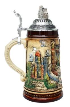 Berlin Wall Checkpoint Charlie Beer Stein -Zimmermann Shop Berlin Wall Beer Stein KT3000BM LS Sm 33818.1401299750