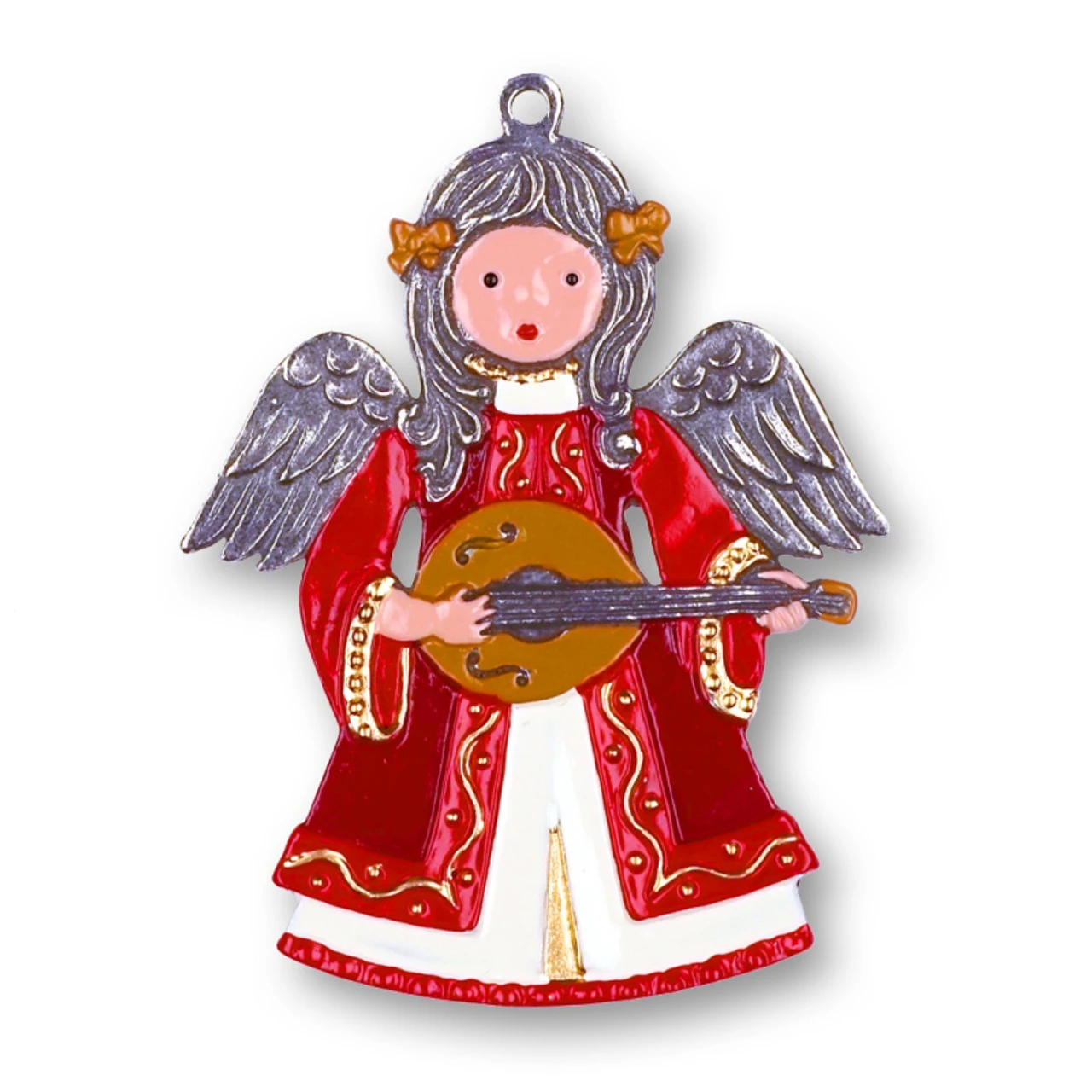Christmas Angel With Guitar German Pewter Christmas Ornament 1 Christmas Angel With Guitar German Pewter Christmas Ornament