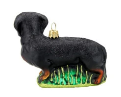 Dachshund Dog Glass Christmas Ornament -Zimmermann Shop Dachshund Dog Glass Christmas Ornament GSA1462BK Side 1 SM 53032.1612824753