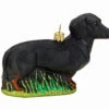 Dachshund Dog Glass Christmas Ornament