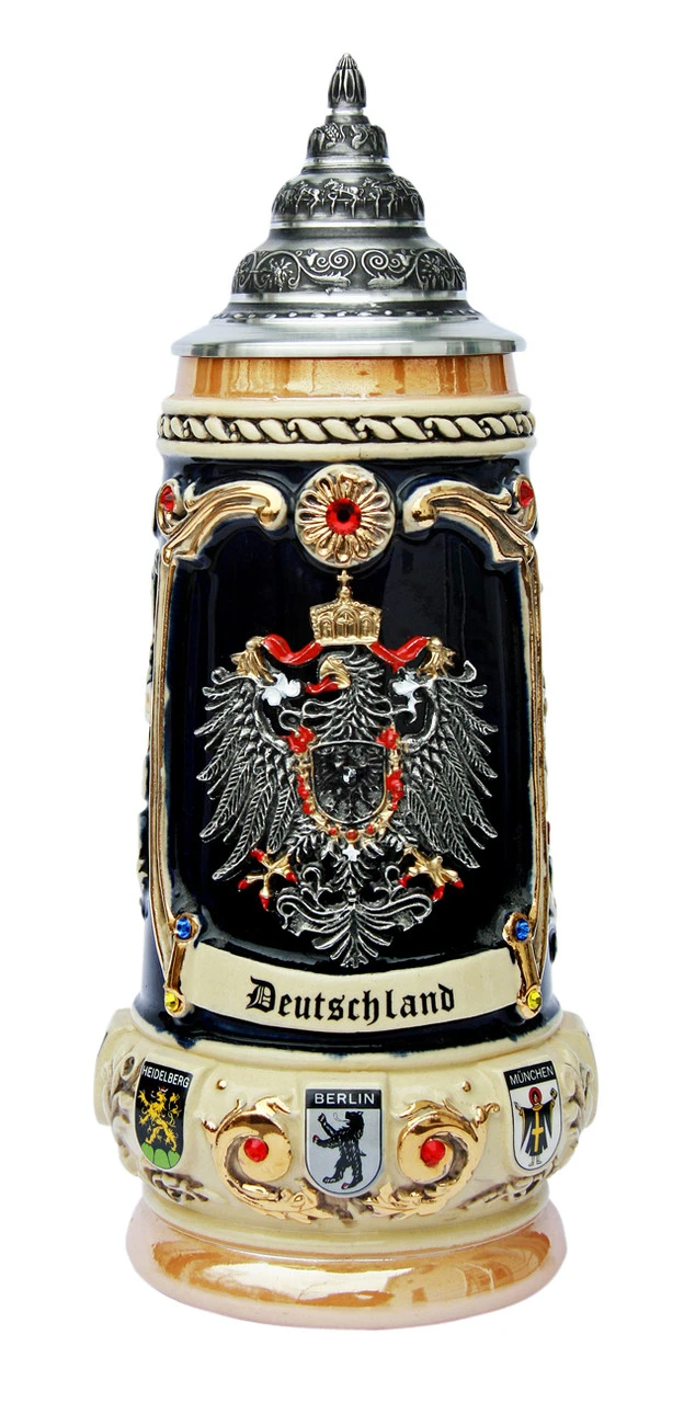Deutschland Crest With Swarovski Crystals Beer Stein 1 Deutschland Crest With Swarovski Crystals Beer Stein