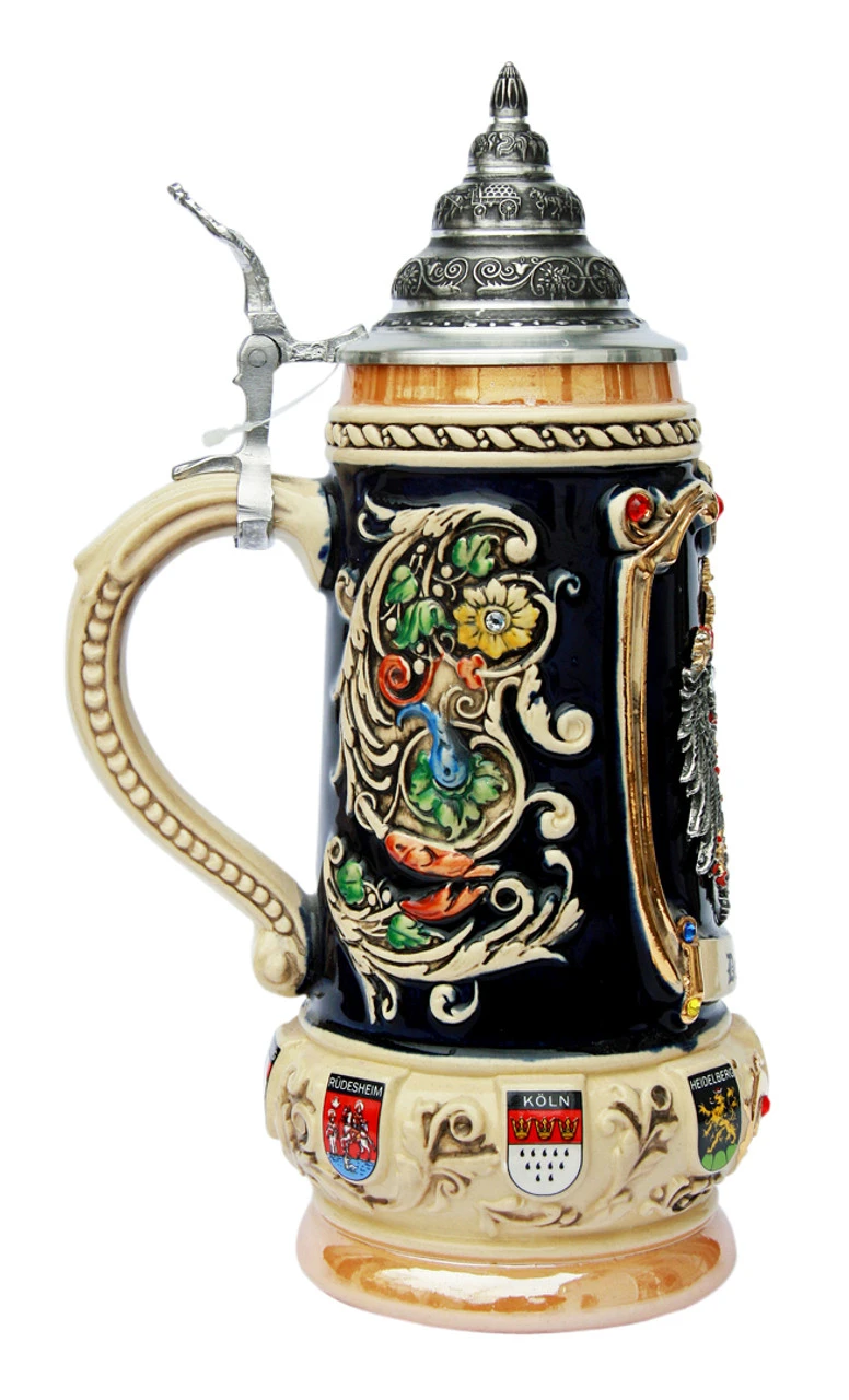 Deutschland Crest With Swarovski Crystals Beer Stein 2 Deutschland Crest With Swarovski Crystals Beer Stein - Image 2