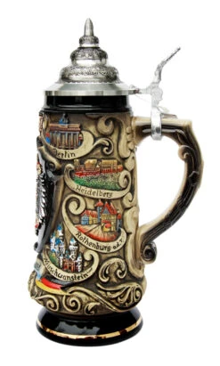 Deutschland Pewter Eagle Cities Beer Stein -Zimmermann Shop Deutschland Eagle Cities Beer Stein K741SRUB RS sm 10110.1446322920