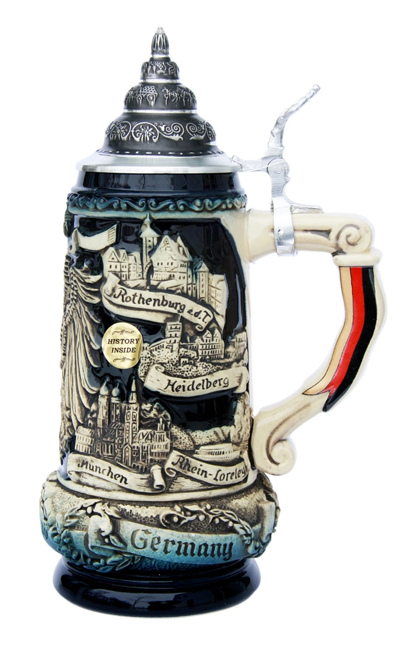Deutschland Eagle Panorama Beer Stein Cobalt 3 Deutschland Eagle Panorama Beer Stein Cobalt - Image 3