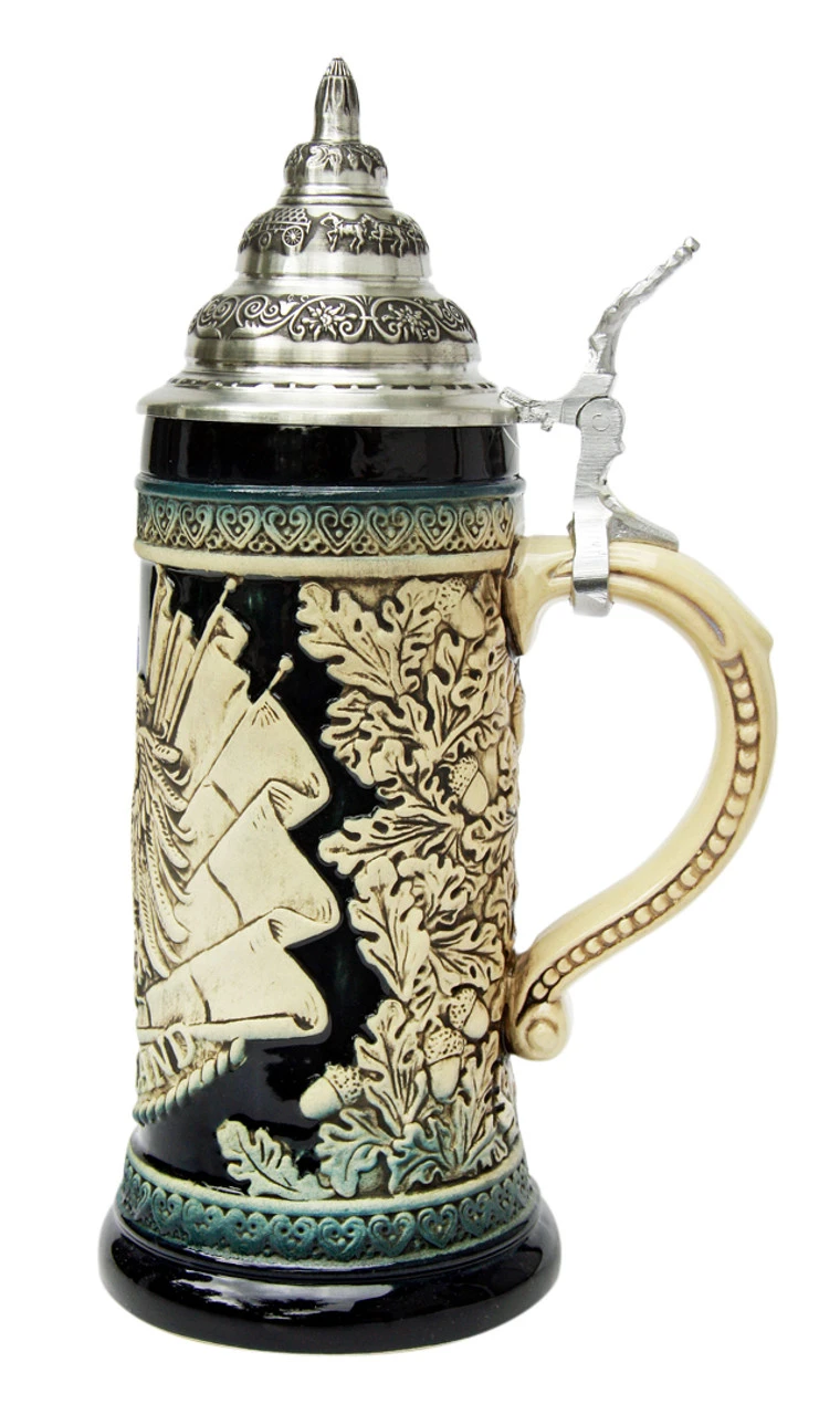 Deutschland Eagle And Flags Beer Stein Cobalt - Image 3