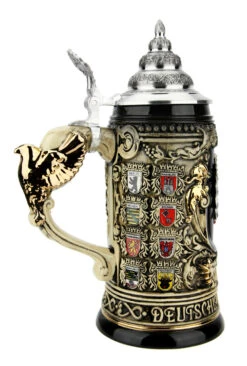 Deutschland Germany Eagle Handle With Crests Beer Stein | 0.4 Liter -Zimmermann Shop Deutschland Germany Eagle Handle with Crests Beer Stein 0.4 Liter K4301AHZ LS SM 48025.1653583673