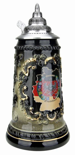 Deutschland Map Black Glaze Beer Stein -Zimmermann Shop Deutschland Map Black Glaze Beer Stein K455SK A SM 95347.1548780110