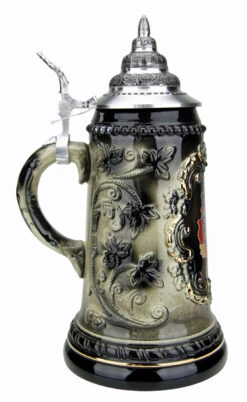 Deutschland Map Black Glaze Beer Stein -Zimmermann Shop Deutschland Map Black Glaze Beer Stein K455SK LS SM 40182.1548780110