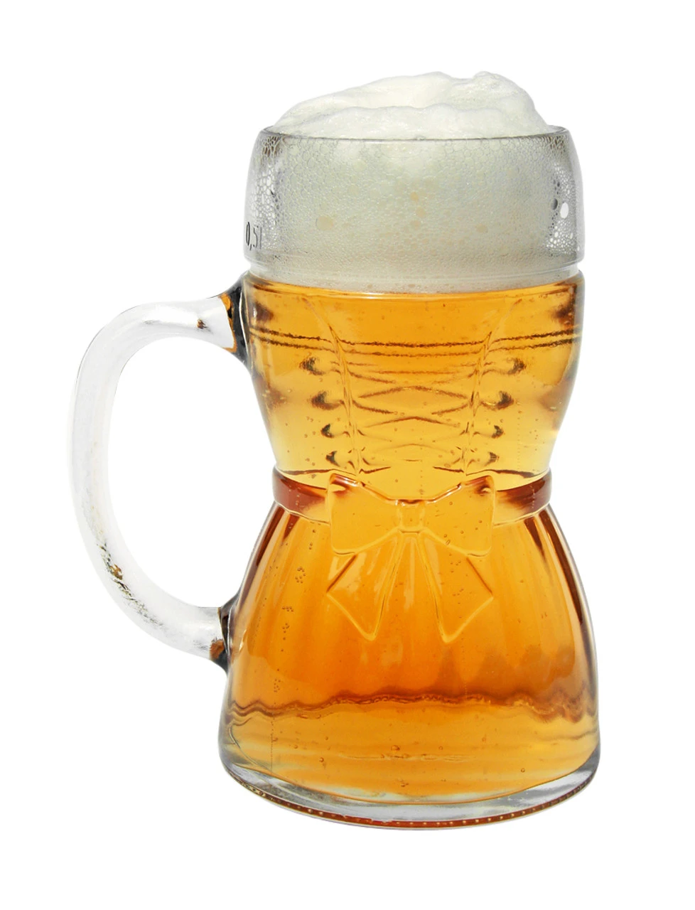 Dirndl Glass Beer Mug 0.5 Liter 4 Dirndl Glass Beer Mug 0.5 Liter - Image 4