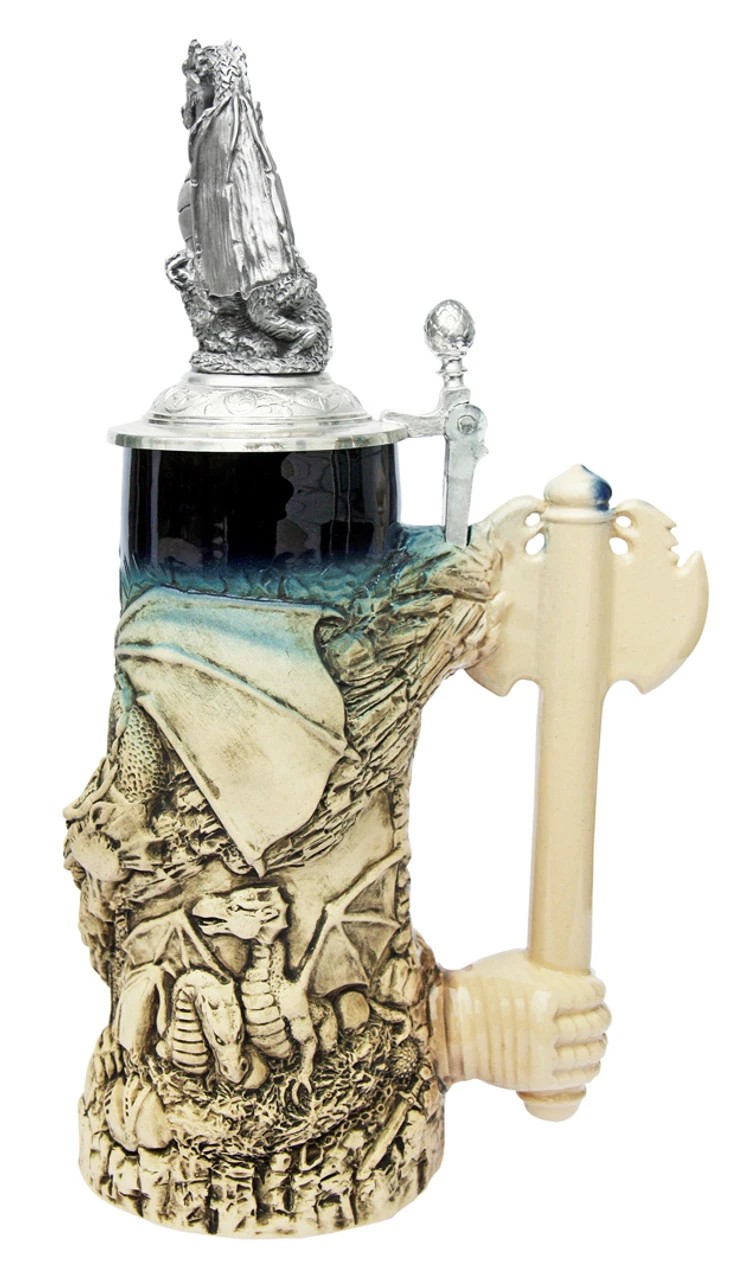 Dragon Beer Stein Rustic With Dragon Lid 4 Dragon Beer Stein Rustic With Dragon Lid - Image 4