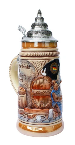 Drink Beer And Go To Heaven Beer Stein -Zimmermann Shop Drink Beer and Go To Heaven Beer Stein K373 Fnt side SM 78075.1401396158