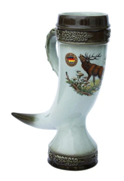 Elk Drinking Horn With Handle