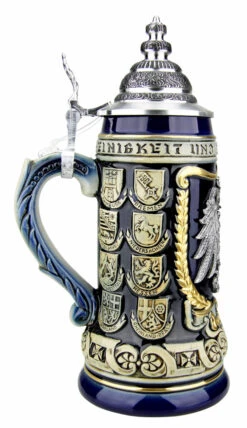 German Eagle Crests Beer Stein Blue -Zimmermann Shop German Eagle Crests Beer Stein Blue ZB1425606EBL LS SM 32287.1527115728