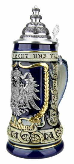 German Eagle Crests Beer Stein Blue -Zimmermann Shop German Eagle Crests Beer Stein Blue ZB1425606EBL RA SM 19818.1527115728
