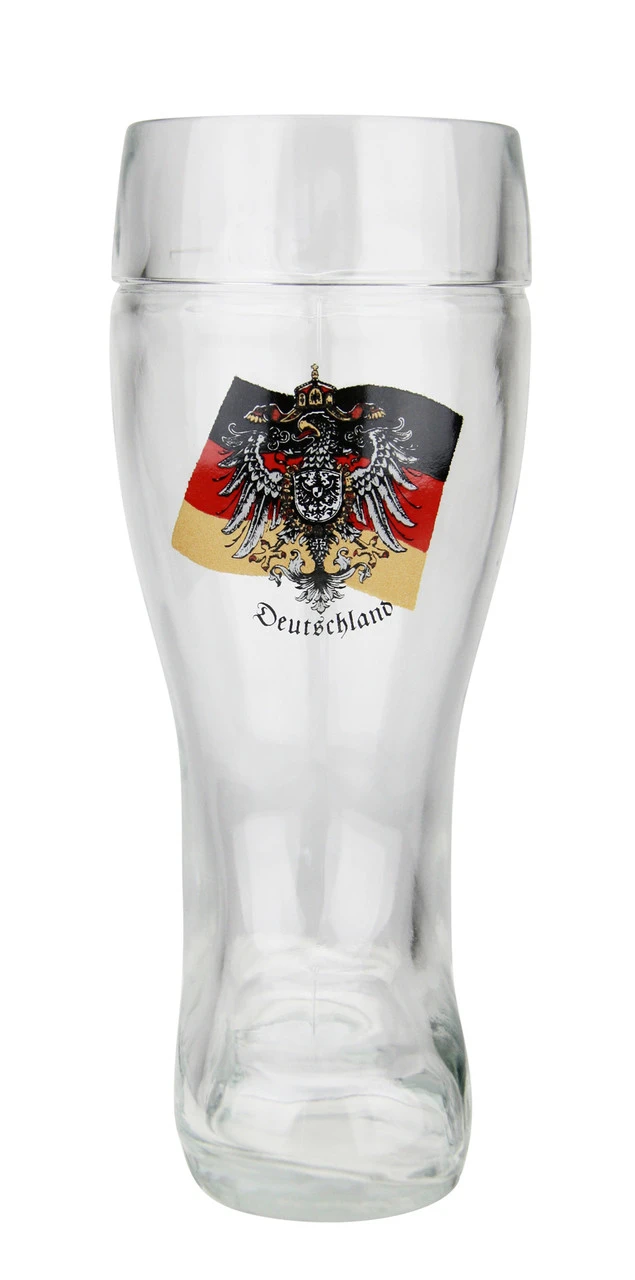 German Eagle Flag Crest Glass Beer Boot 0.5 Liter - Image 4