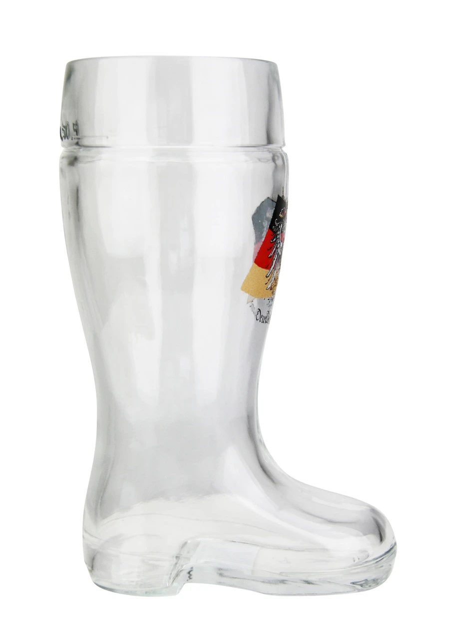 German Eagle Flag Crest Glass Beer Boot 0.5 Liter - Image 7