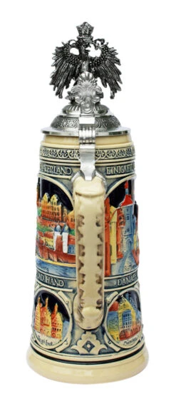 German Heritage Beer Stein With Pewter Eagle Lid -Zimmermann Shop German Heritage Beer Stein with Pewter Eagle Lid K2048ZAD Back WB 42973.1617714052