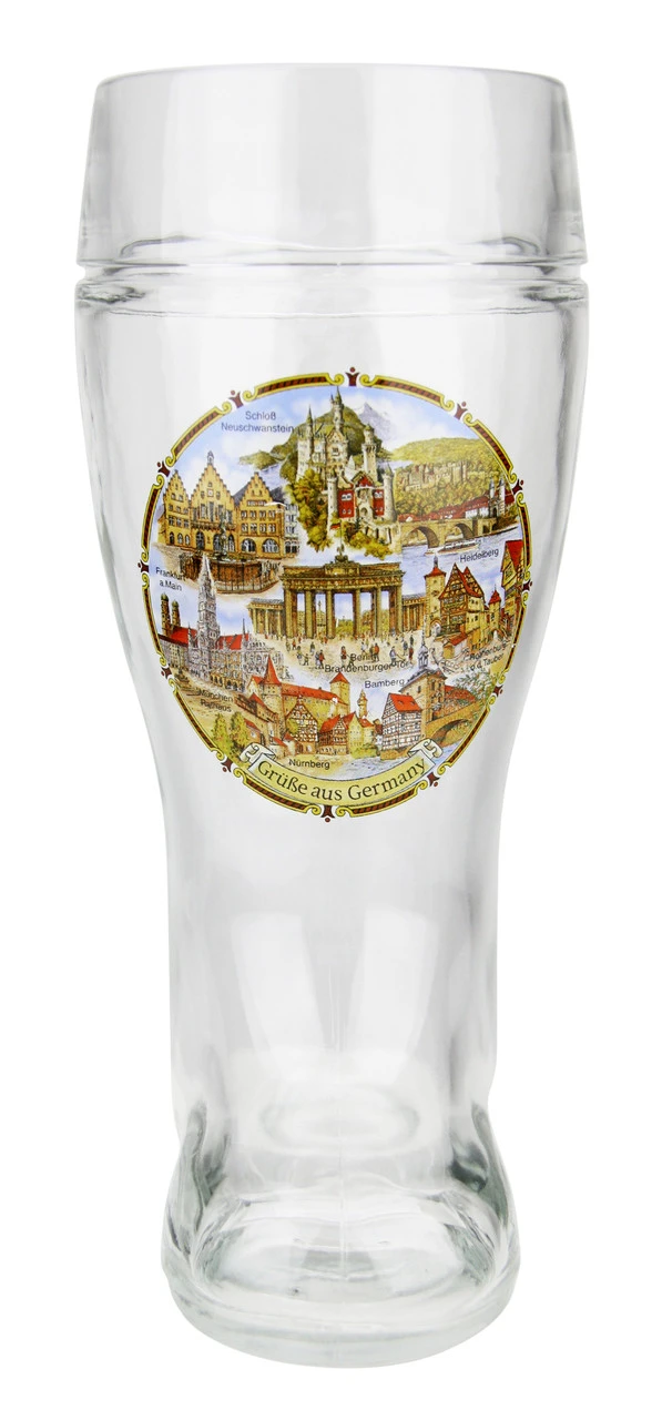 German Landmarks Glass Beer Boot 1 Liter - Image 2