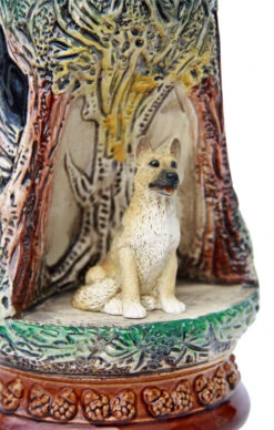 German Shepherd Wildlife Grotto Beer Stein -Zimmermann Shop German Shepherd Wildlife Beer Stein K335BS Detail SM 30706.1401397239