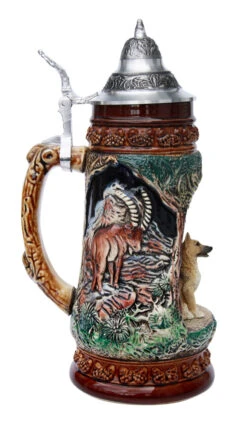 German Shepherd Wildlife Grotto Beer Stein -Zimmermann Shop German Shepherd Wildlife Beer Stein K335BS LS SM 05029.1401397234