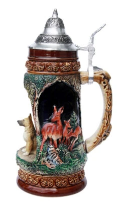 German Shepherd Wildlife Grotto Beer Stein -Zimmermann Shop German Shepherd Wildlife Beer Stein K335BS RS SM 82381.1401397233
