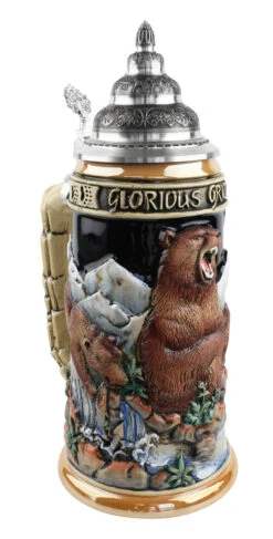 Glorious Grizzly Bear Beer Stein 6 Glorious Grizzly Bear Beer Stein -Zimmermann Shop Glorious Grizzly Beer Stein K956 Angle SM 92463.1460150475