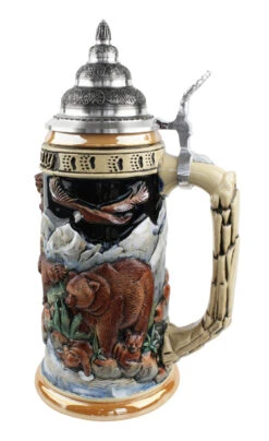 Glorious Grizzly Bear Beer Stein 9 Glorious Grizzly Bear Beer Stein -Zimmermann Shop Glorious Grizzly Beer Stein K956 RS SM 59394.1460150511