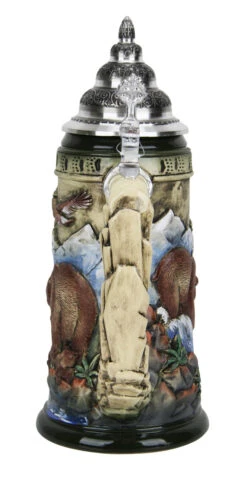 Glorious Grizzly Bear Beer Stein Rustic 9 Glorious Grizzly Bear Beer Stein Rustic -Zimmermann Shop Glorious Grizzly Beer Stein Rustic K956RU Back SM 70451.1460150694