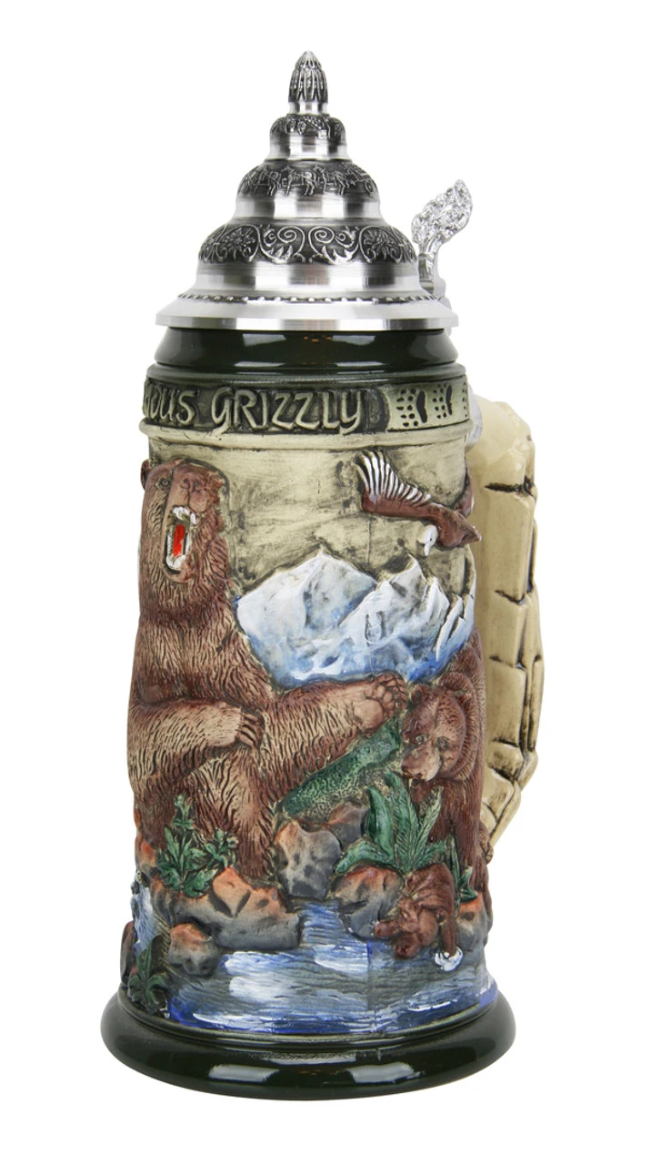 Glorious Grizzly Bear Beer Stein Rustic 2 Glorious Grizzly Bear Beer Stein Rustic - Image 2