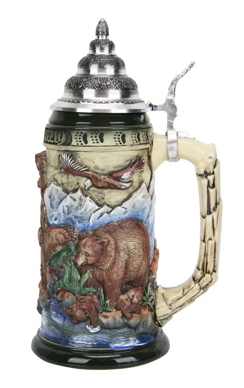 Glorious Grizzly Bear Beer Stein Rustic 3 Glorious Grizzly Bear Beer Stein Rustic - Image 3