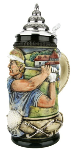 Golfer German Beer Stein -Zimmermann Shop Golfer German Beer Stein K393RZGO RA SM 21794.1653414489