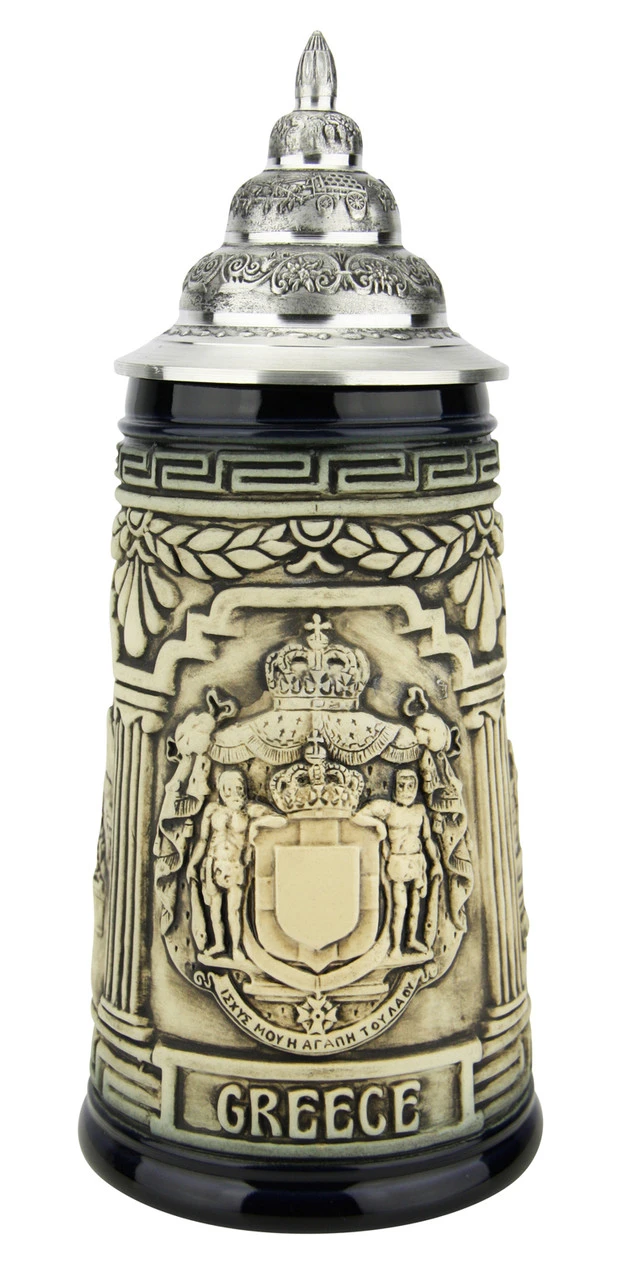 Greece Beer Stein Rustic Blue 1 Greece Beer Stein Rustic Blue