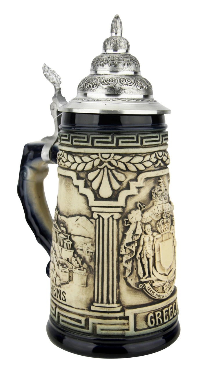 Greece Beer Stein Rustic Blue 2 Greece Beer Stein Rustic Blue - Image 2