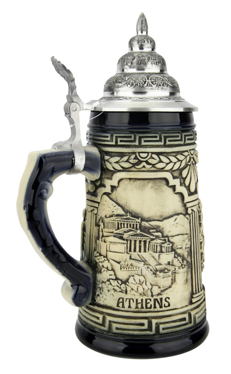Greece Beer Stein Rustic Blue 3 Greece Beer Stein Rustic Blue - Image 3