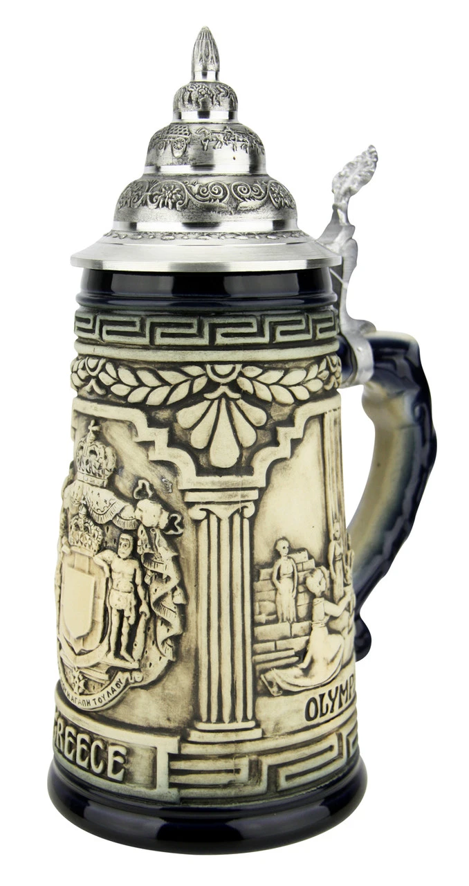 Greece Beer Stein Rustic Blue 5 Greece Beer Stein Rustic Blue - Image 5