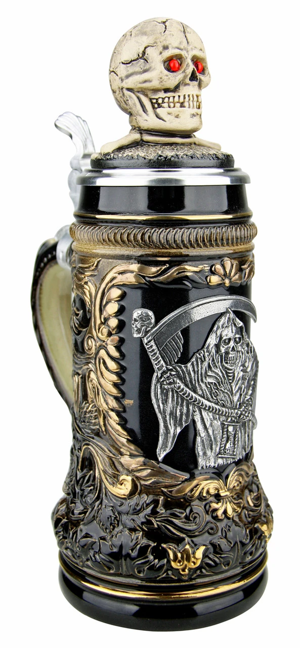 Grimm Reaper Beer Stein With Skull Lid 3 Grimm Reaper Beer Stein With Skull Lid - Image 3